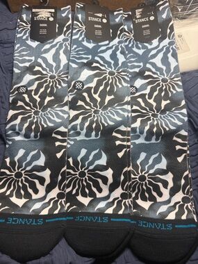 3 pair Stance Men's Poly Blend Crew Height Socks Mid Cushion Unisex Large